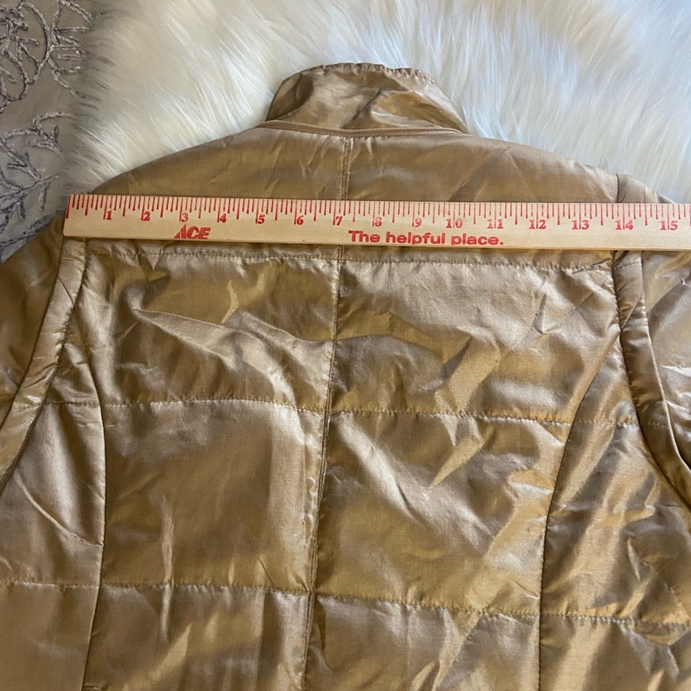 Etcetera Metallic Gold Puffer Jacket with zip off sleeves - Picture 10 of 13